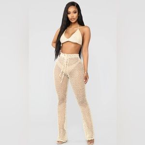 Fashion Nova Festie Bestie Crochet Pant Set